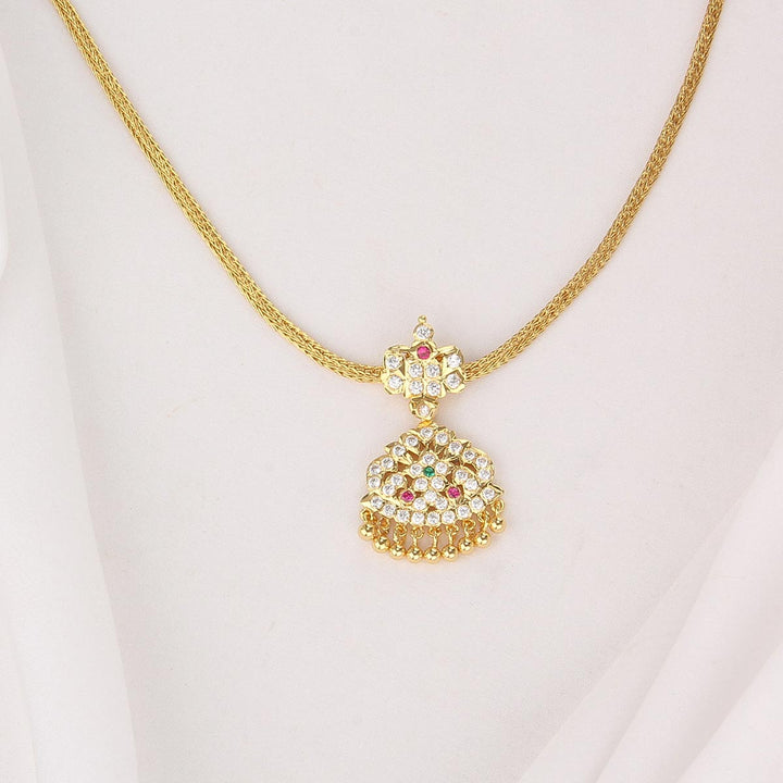 Pure 92.5 Silver, 24kt Gold Plated Ridhi Attigai Necklace | SHOBITAM