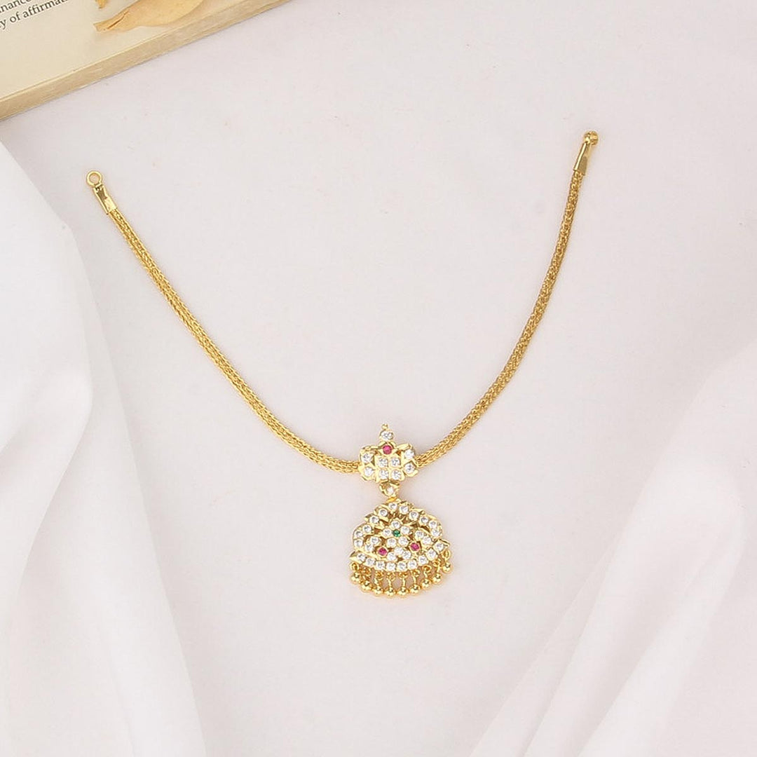 Pure 92.5 Silver, 24kt Gold Plated Ridhi Attigai Necklace | SHOBITAM