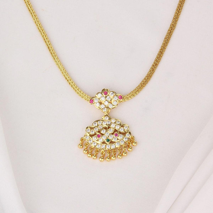 Pure 92.5 Silver, 24kt Gold Plated Visaka Attigai Necklace | SHOBITAM