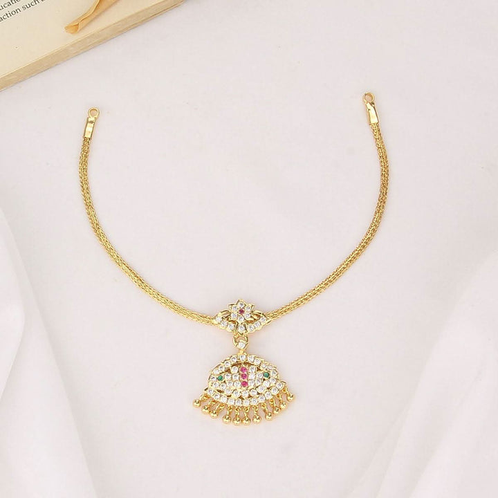 92.5 Silver, 24 kt gold-plated, Yashini Attigai Necklace | SHOBITAM