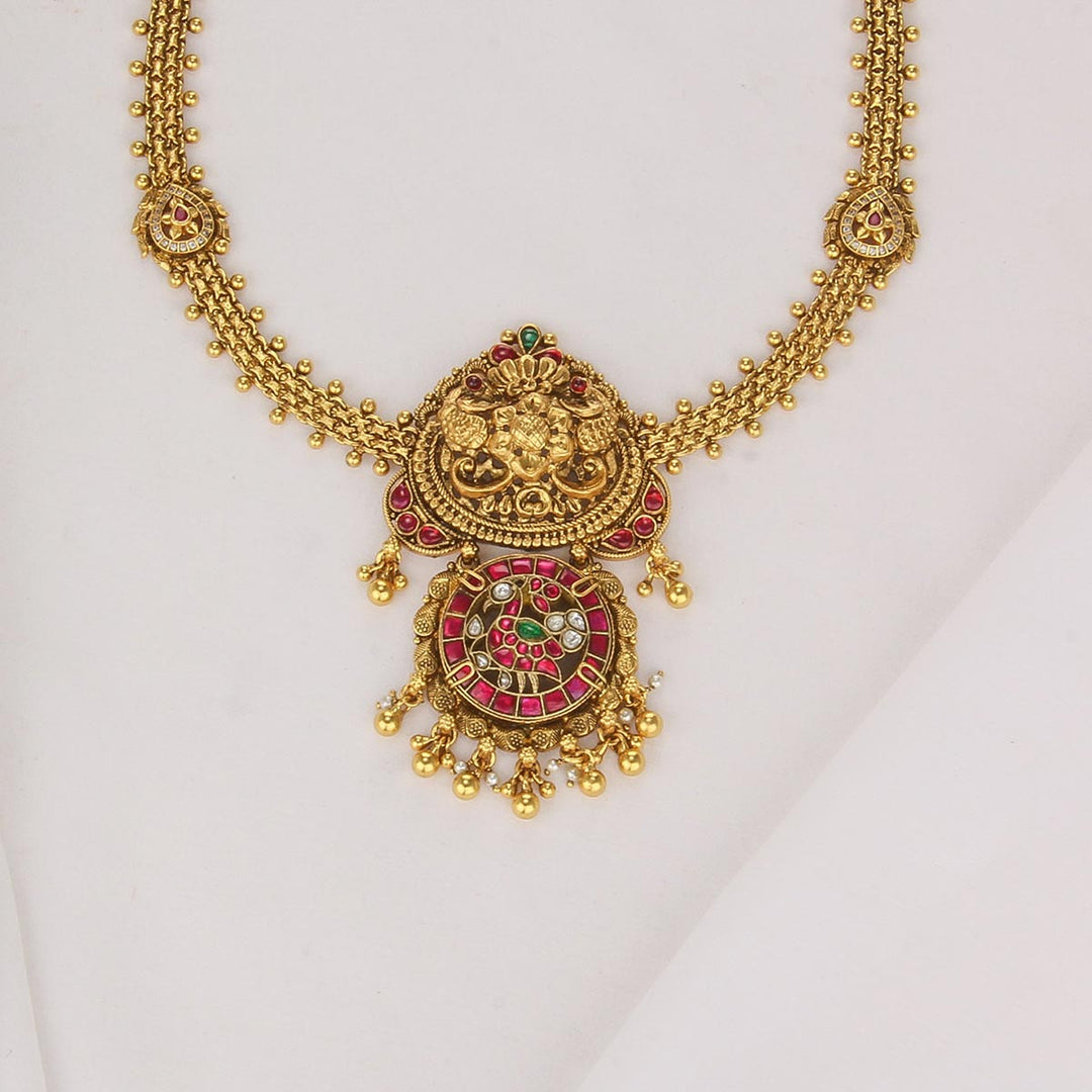 92.5 Silver and 24kt Gold Plated, Siyani Nagas Short Necklace | SHOBITAM
