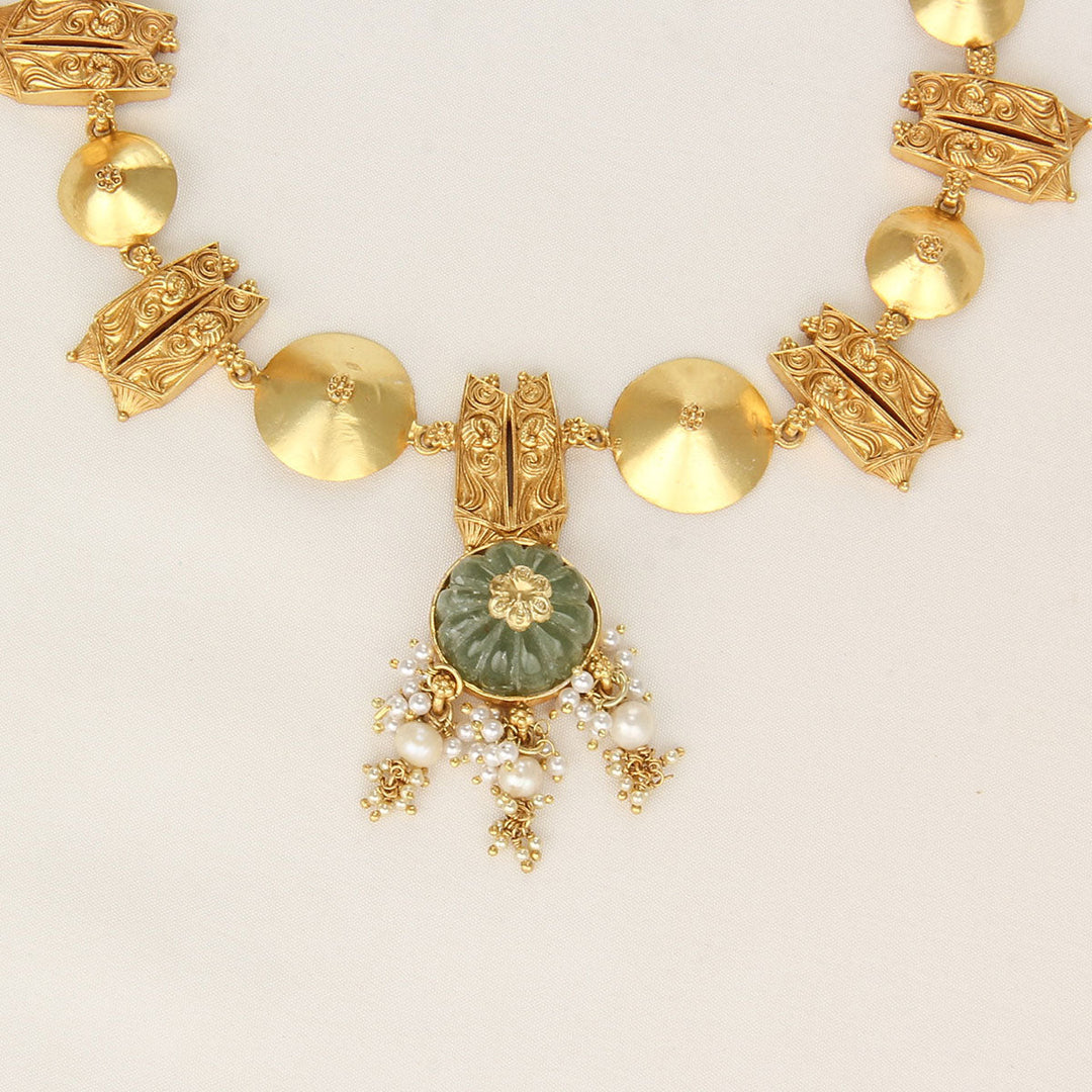 92.5 Silver and 24kt gold-plated, Stunning Mangalyam Necklace Set