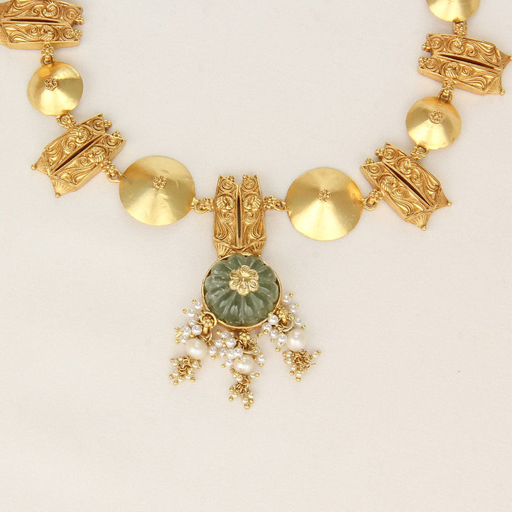 92.5 Silver and 24kt gold-plated, Stunning Mangalyam Necklace Set