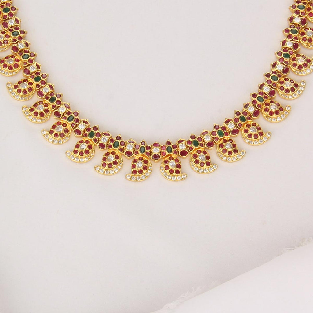 Pure 92.5 Silver, 24kt Gold Plated Stella Long Necklace Set | SHOBITAM