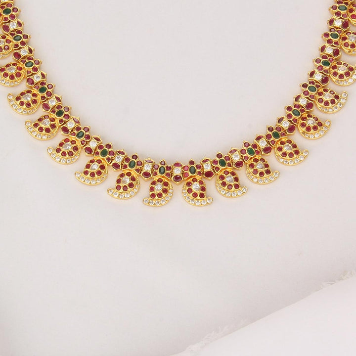 Pure 92.5 Silver, 24kt Gold Plated Stella Long Necklace Set | SHOBITAM