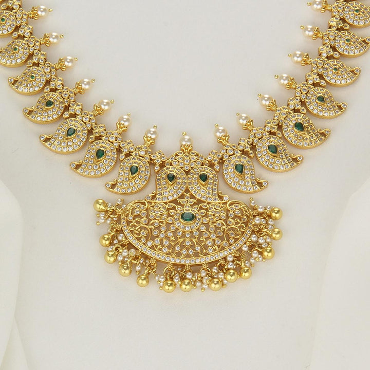 Pure 92.5 Silver,Gold Plated Vikash Short Necklace | SHOBITAM