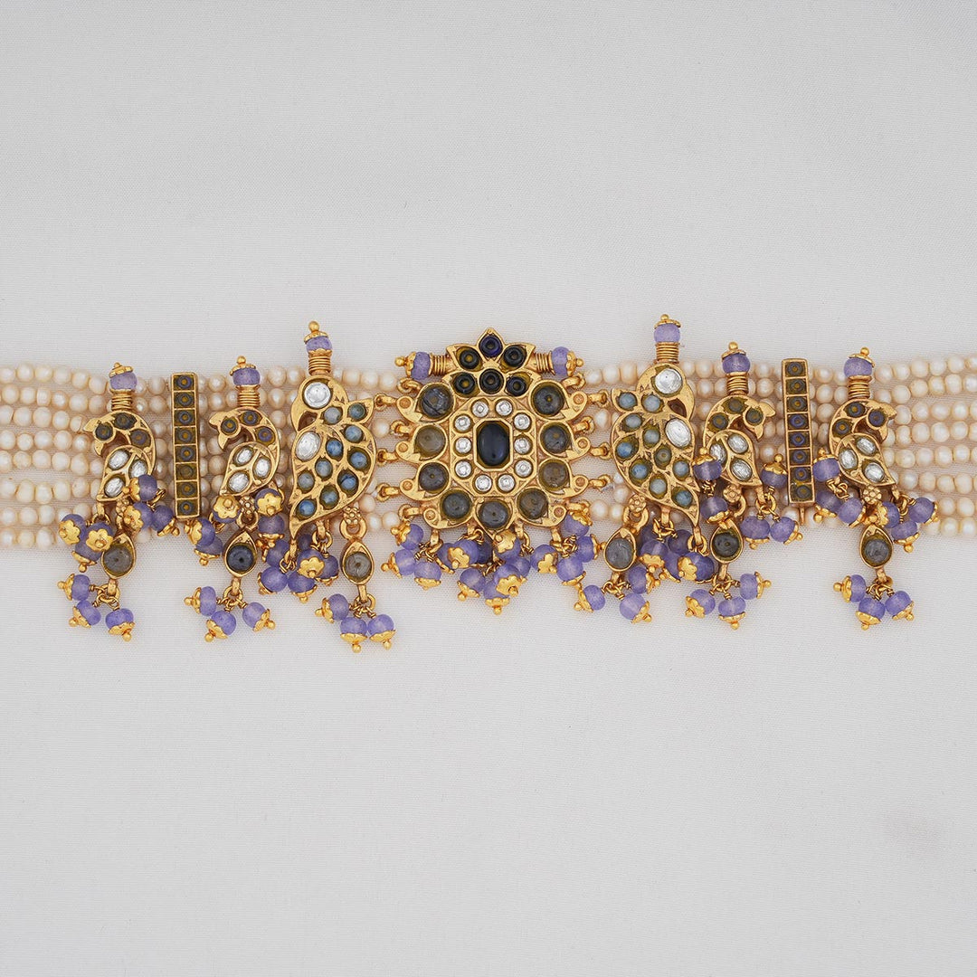 92.5 Silver and 24kt gold-plated, Chic & Charm Boho Choker Set | SHOBITAM