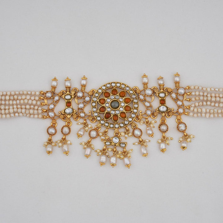 92.5 Silver and 24kt gold-plated, Beautiful Boho Choker Set | SHOBITAM