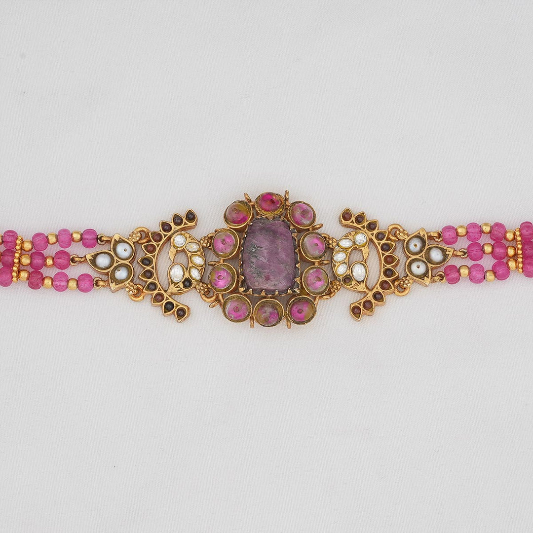92.5 Silver and 24kt gold-plated, Lovely Choker Necklace | SHOBITAM