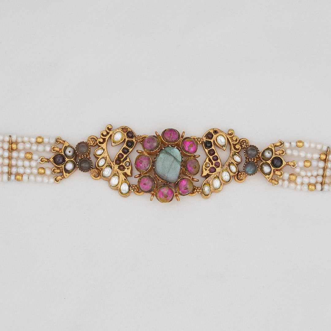 92.5 Silver and 24kt gold-plated, Stunning Look Choker Necklace | SHOBITAM