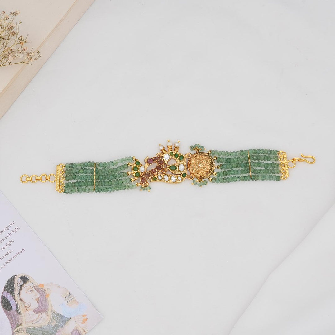 92.5 Silver and 24kt gold-plated, Mystic Beads Choker | SHOBITAM