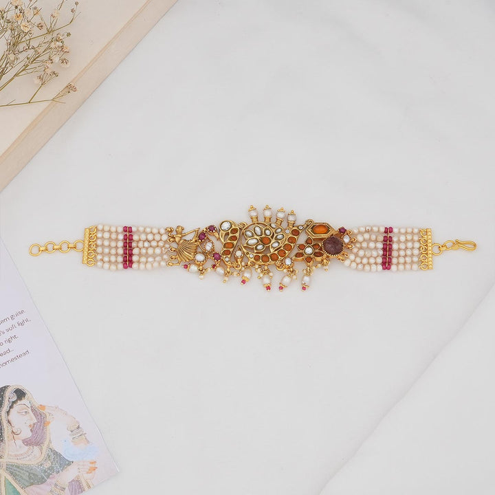 92.5 Silver and 24kt gold-plated, Aura Glow Beads Choker | SHOBITAM
