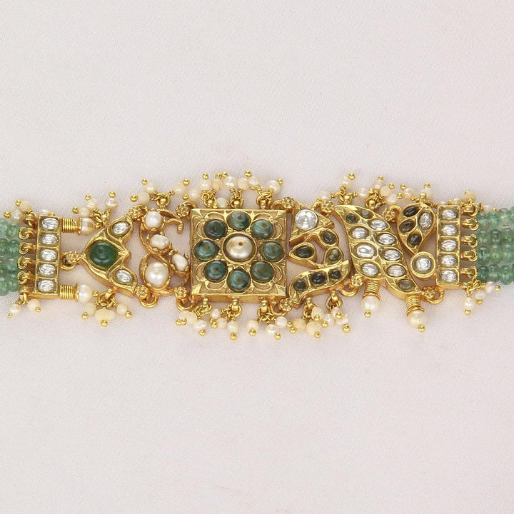 92.5 Silver and 24kt gold-plated, Trendy Look Beads Choker | SHOBITAM
