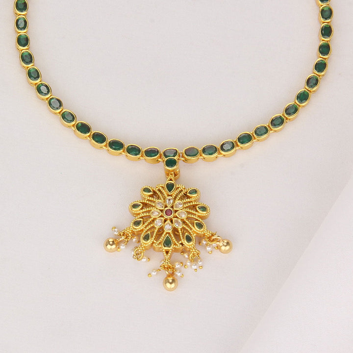 92.5 Silver, 24 kt gold-plated Aadhirai Reversible Short Necklace | SHOBITAM
