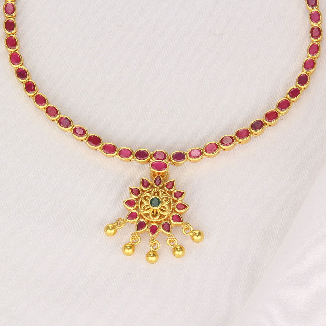 92.5 Silver, 24 kt gold-plated Elisha Reversible Short Necklace | SHOBITAM