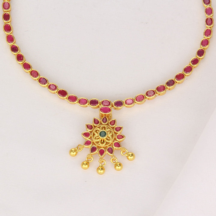 92.5 Silver, 24 kt gold-plated Elisha Reversible Short Necklace | SHOBITAM