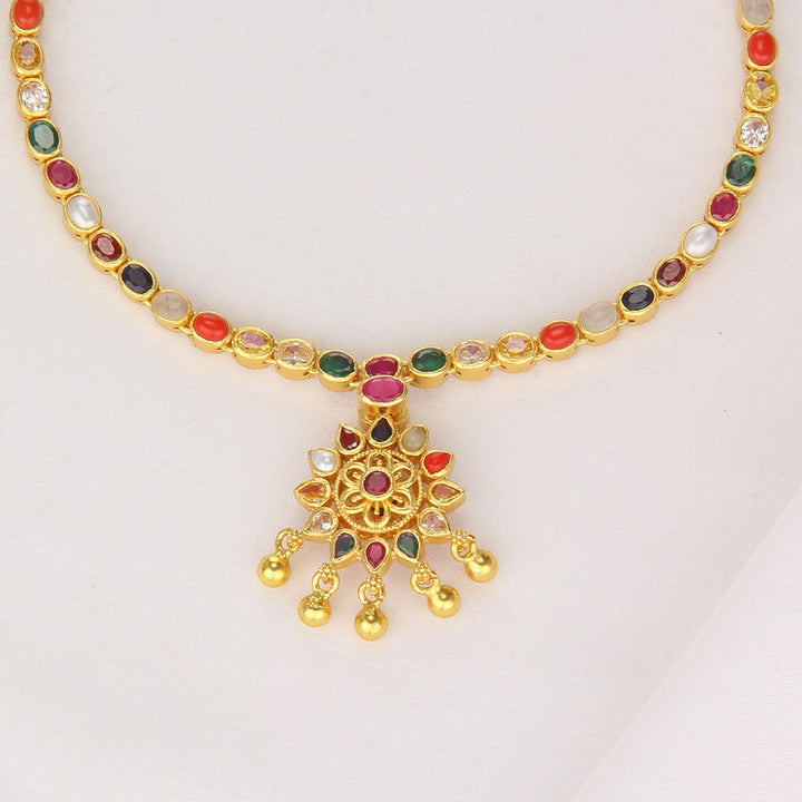 92.5 Silver, 24 kt gold-plated Elisha Reversible Short Necklace | SHOBITAM