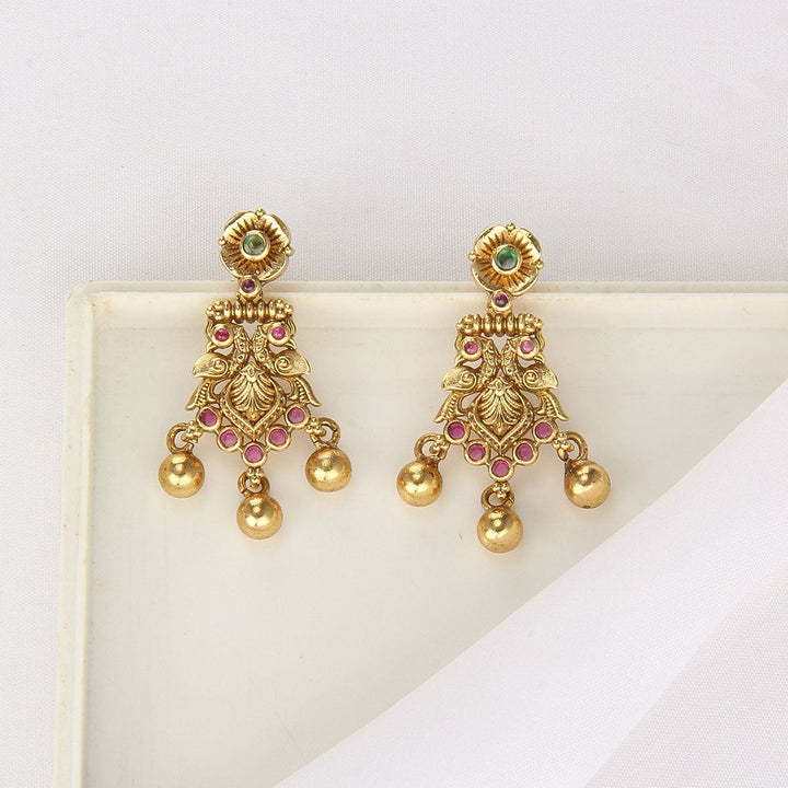 Pure 92.5 Silver, 24kt Gold Plated Lashikha Nagas Short Necklace Set | SHOBITAM