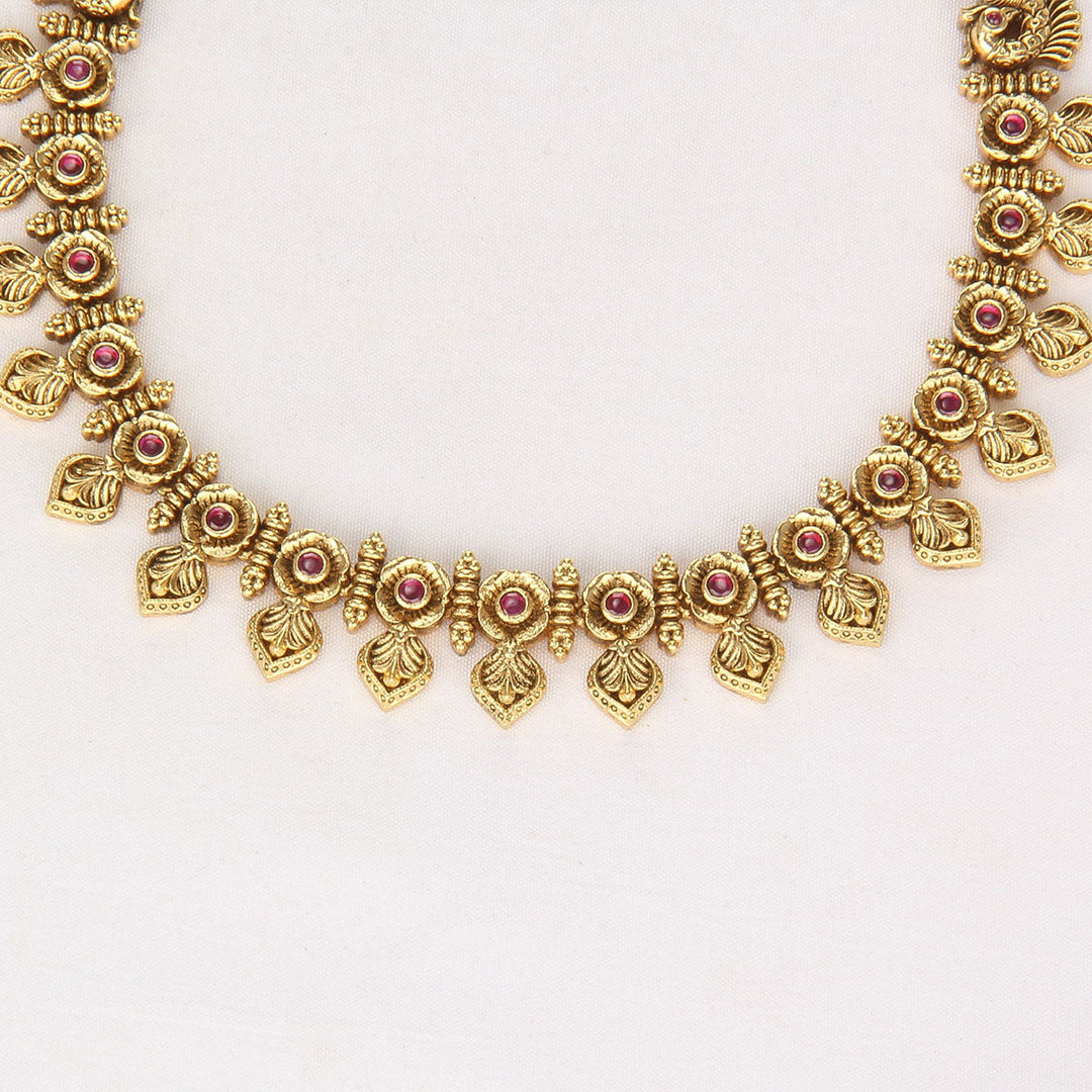 Pure 92.5 Silver, 24kt Gold Plated Lashikha Nagas Short Necklace Set | SHOBITAM
