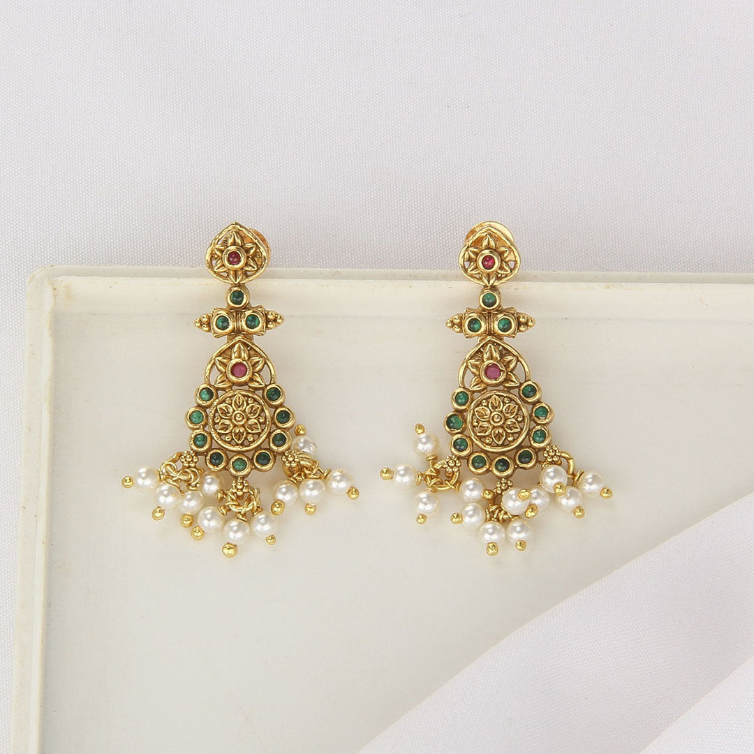 Pure 92.5 Silver, 24kt Gold Plated Lekha Nagas Short Necklace Set | SHOBITAM