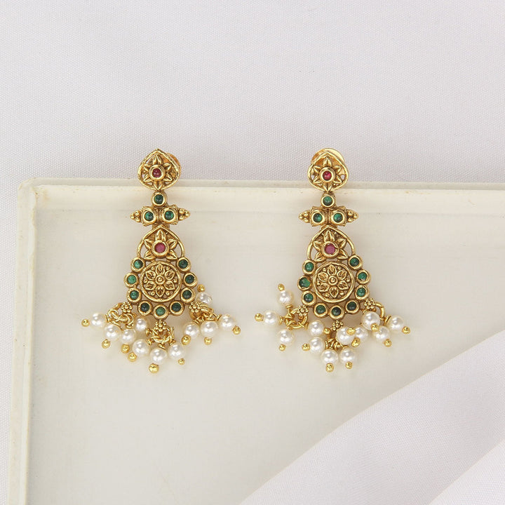 Pure 92.5 Silver, 24kt Gold Plated Lekha Nagas Short Necklace Set | SHOBITAM