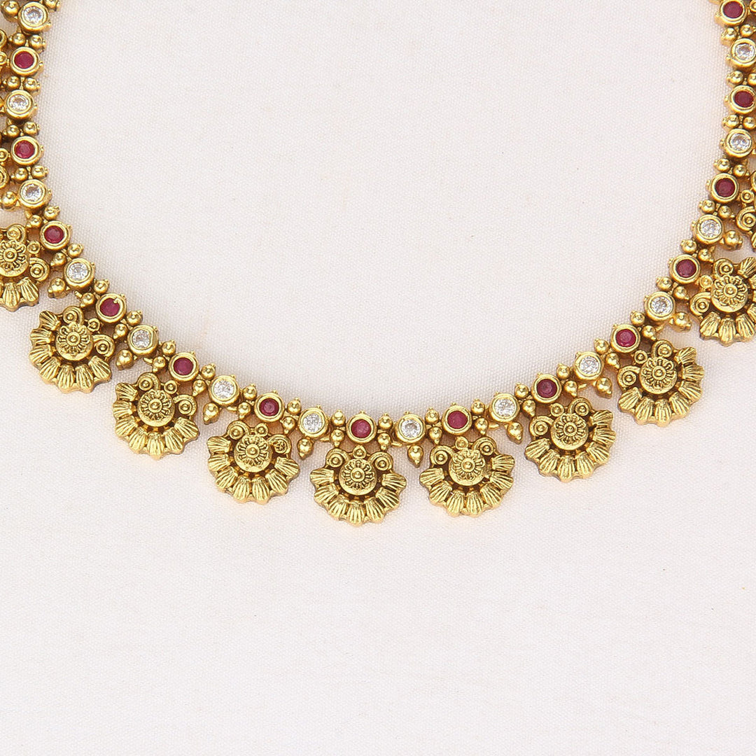 Pure 92.5 Silver, 24kt Gold Plated Majestic Nagas Short Necklace Set | SHOBITAM