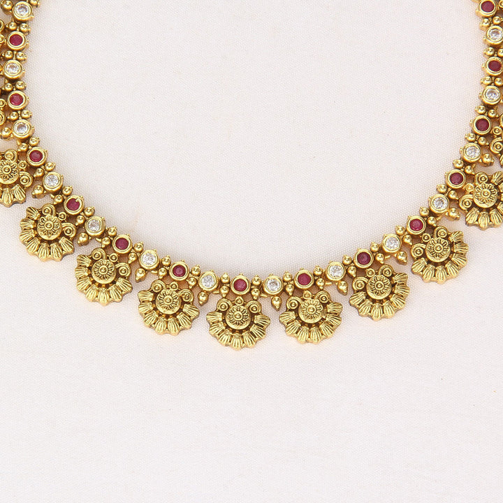 Pure 92.5 Silver, 24kt Gold Plated Majestic Nagas Short Necklace Set | SHOBITAM