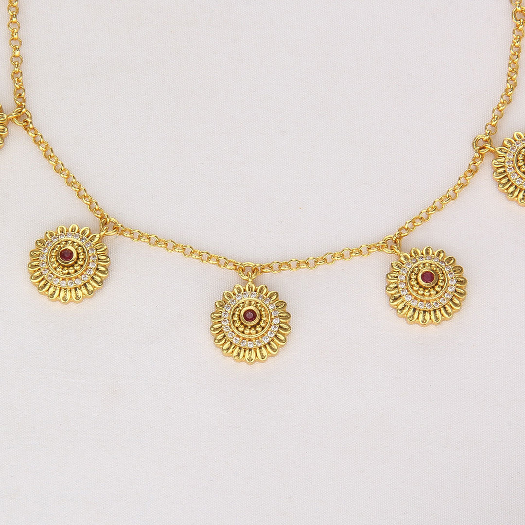 Pure 92.5 Silver, 24kt Gold Plated Sruthikha Nagas Short Necklace Set | SHOBITAM