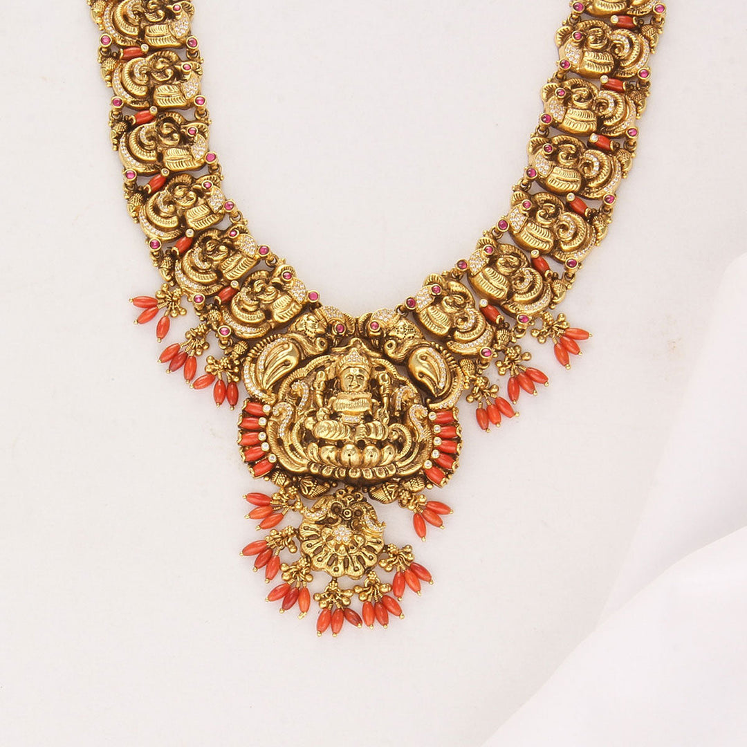 Pure 92.5 Silver, 24kt Gold Plated Grandeur Nagas Long Necklace | SHOBITAM