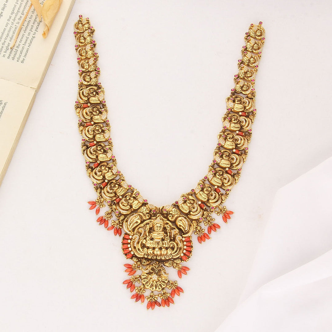 Pure 92.5 Silver, 24kt Gold Plated Grandeur Nagas Long Necklace | SHOBITAM