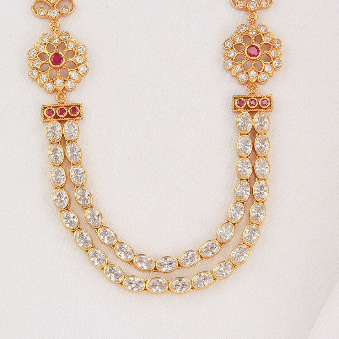 92.5 Silver, 24 kt gold-plated Shranya Stone Necklace | SHOBITAM