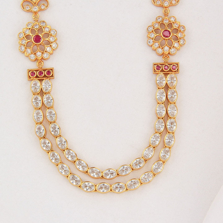 92.5 Silver, 24 kt gold-plated Shranya Stone Necklace | SHOBITAM