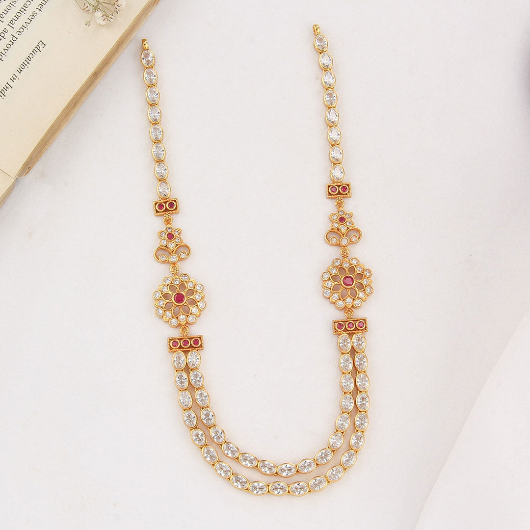 92.5 Silver, 24 kt gold-plated Shranya Stone Necklace | SHOBITAM