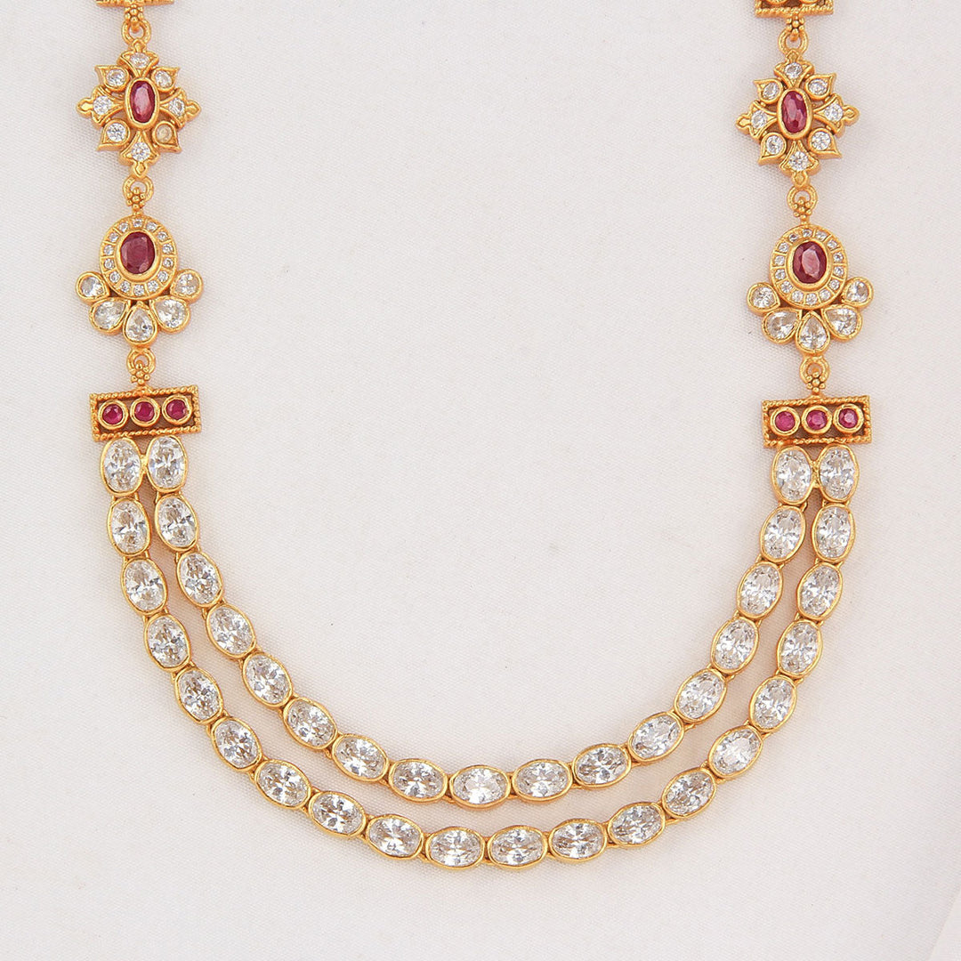 92.5 Silver, 24 kt gold-plated Garvita Stone Necklace | SHOBITAM