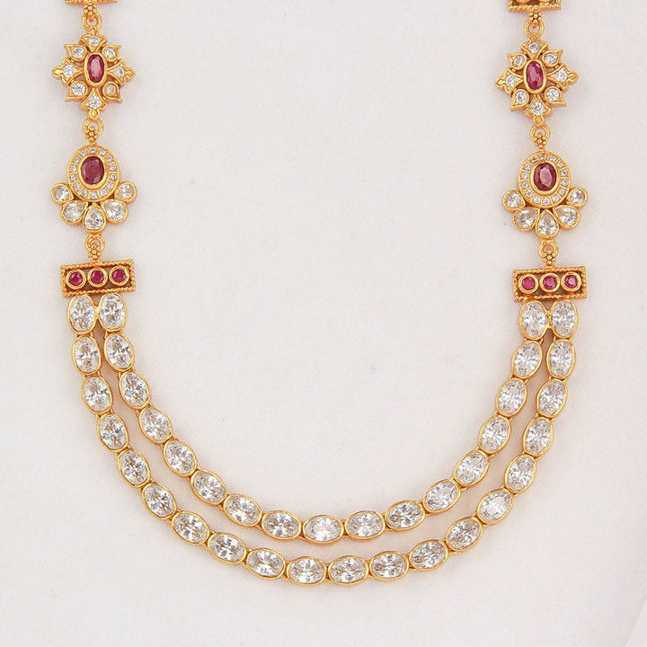 92.5 Silver, 24 kt gold-plated Garvita Stone Necklace | SHOBITAM