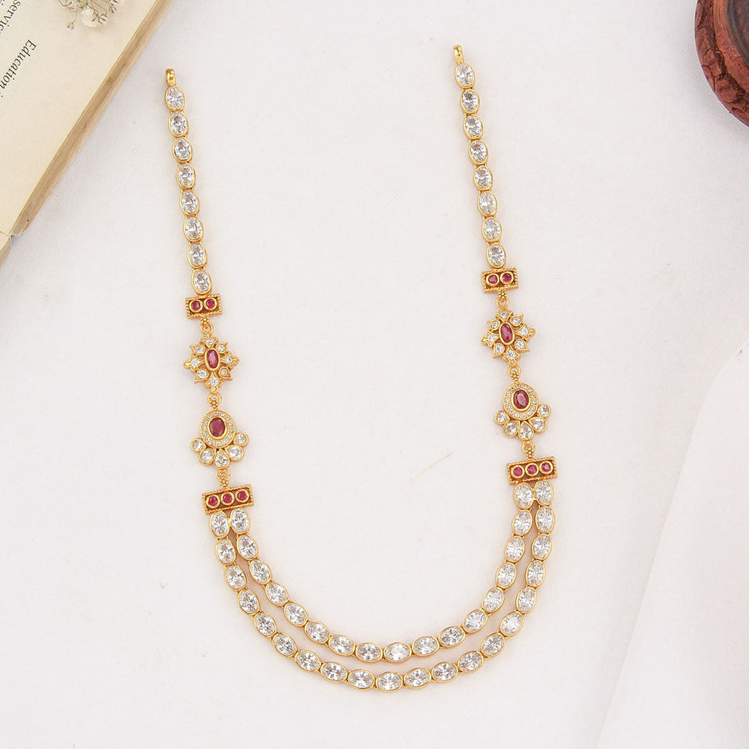 92.5 Silver, 24 kt gold-plated Garvita Stone Necklace | SHOBITAM