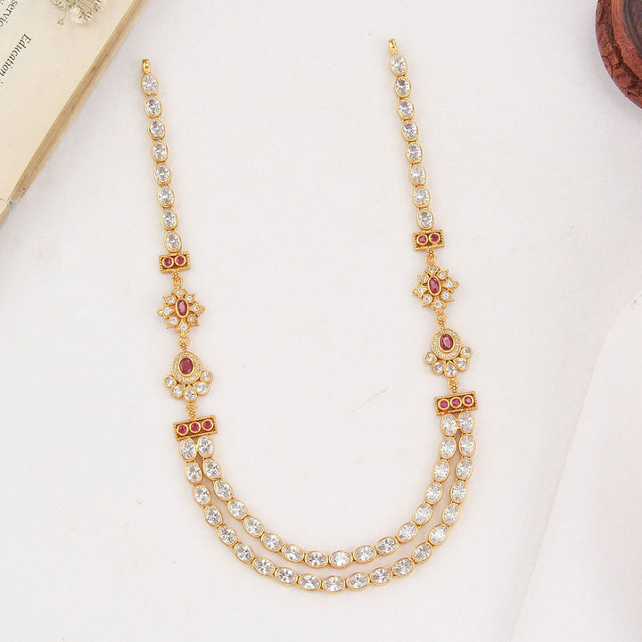 92.5 Silver, 24 kt gold-plated Garvita Stone Necklace | SHOBITAM