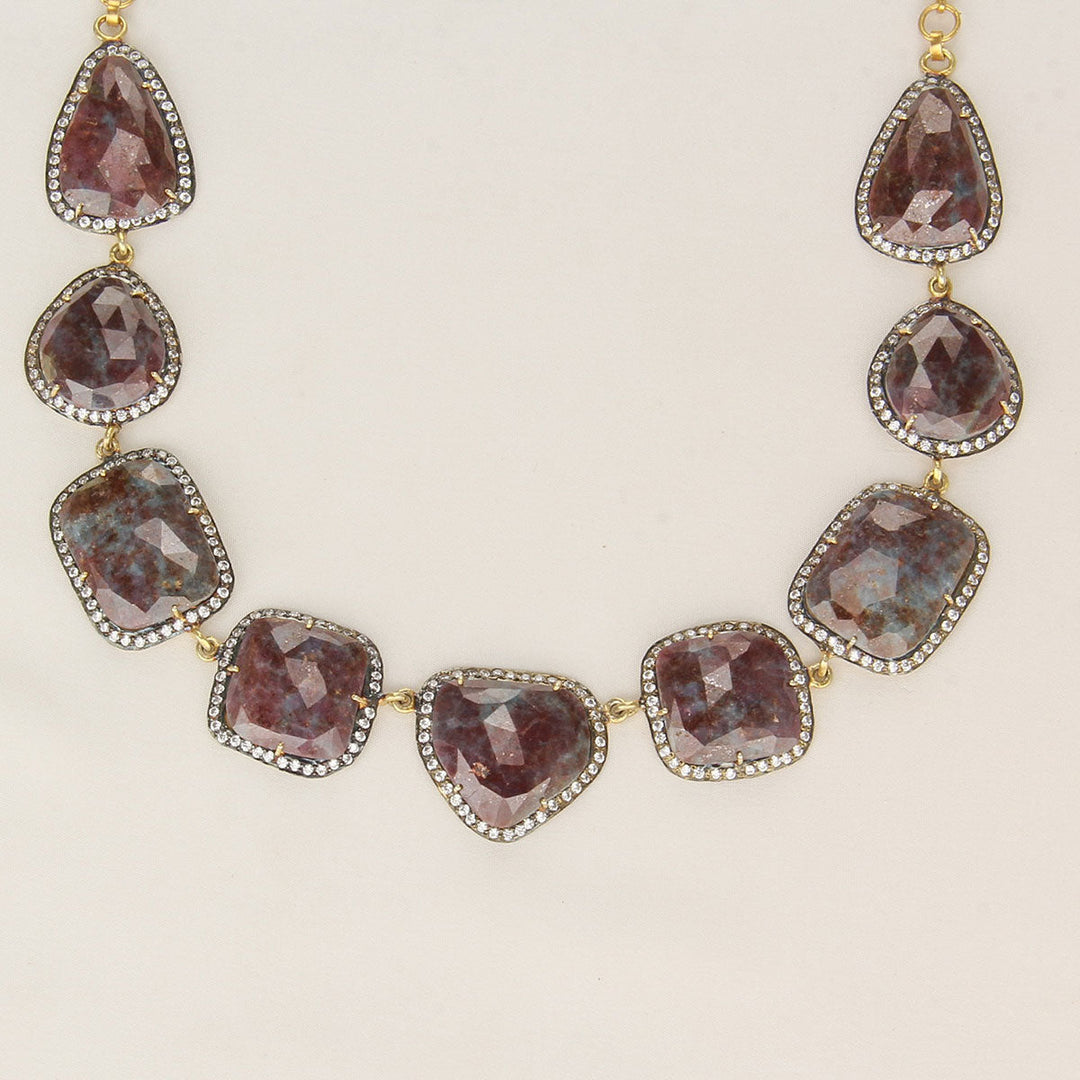 92.5 Silver, Gold Plated, Dhivisha Boho Short Necklace Set | SHOBITAM