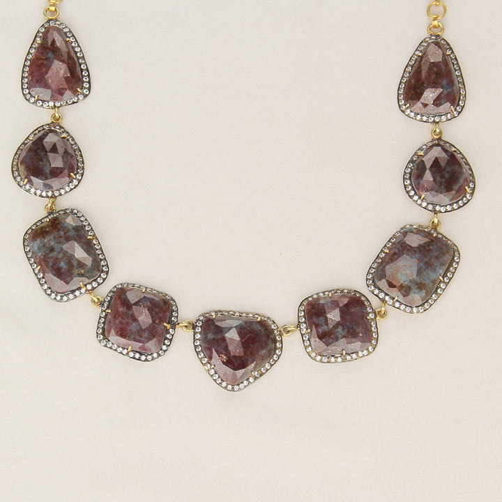 92.5 Silver, Gold Plated, Dhivisha Boho Short Necklace Set | SHOBITAM