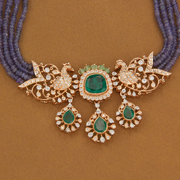 92.5 silver Archika Avikam Short Necklace Set | SHOBITAM