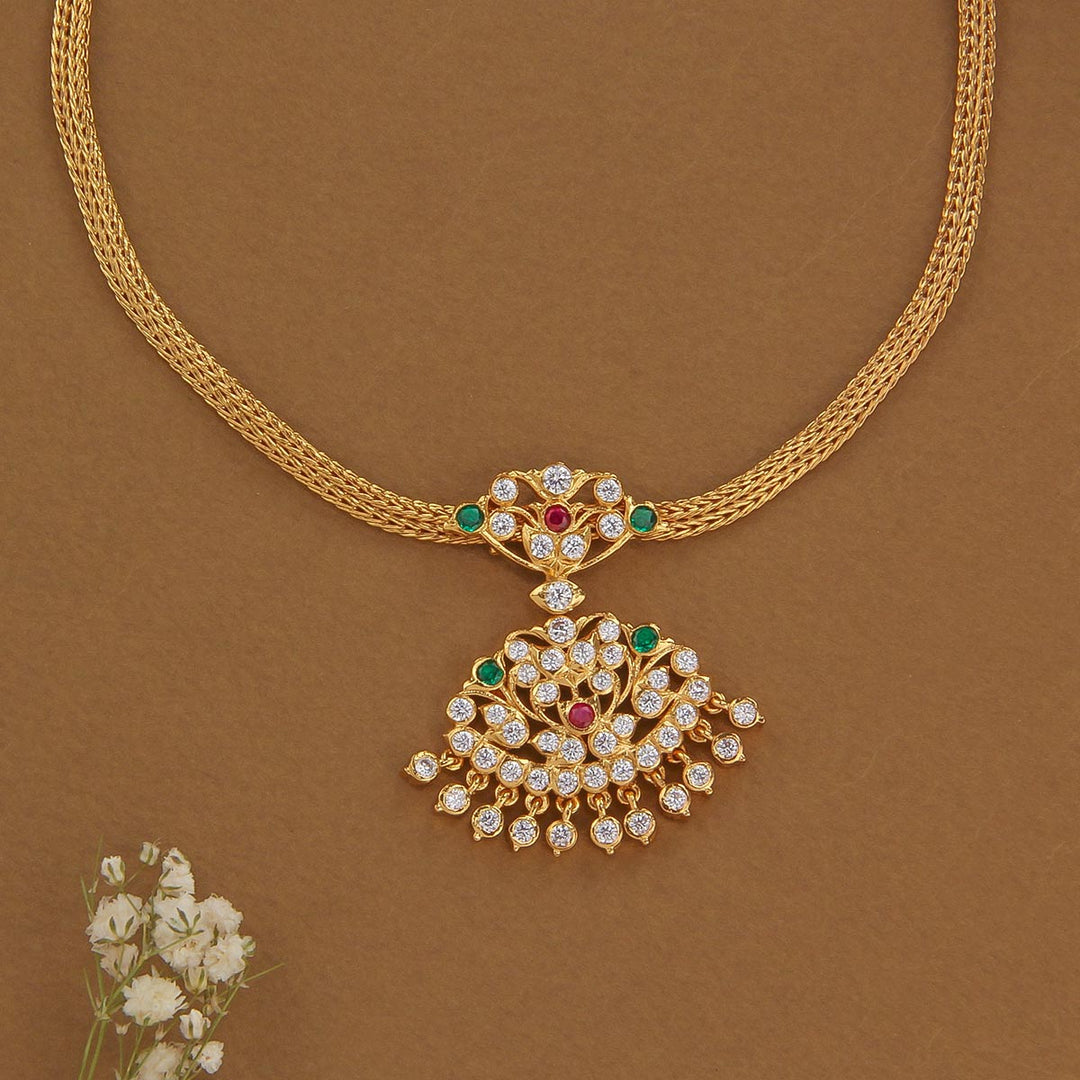 92.5 Silver Pavisha Attigai Necklace | shobitam