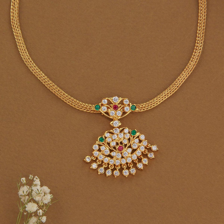 92.5 Silver Pavisha Attigai Necklace | shobitam