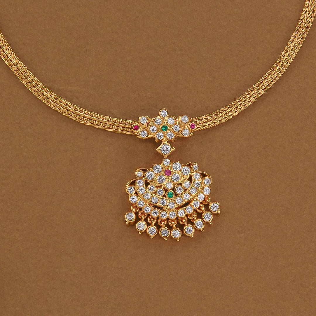 92.5 Silver Shaira Attigai Necklace | SHOBITAM