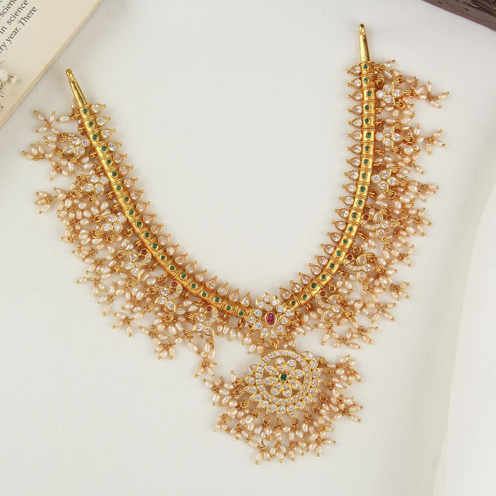 92.5 Silver, 24 kt gold-plated Frithika Guttapusalu Necklace  | SHOBITAM