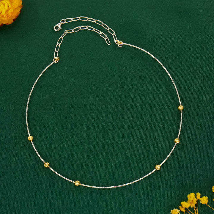 92.5 Silver, Gold Plated, Prathishka Hasli Necklace | SHOBITAM