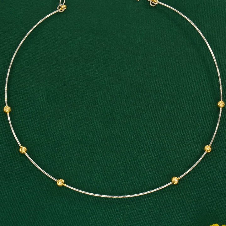 92.5 Silver, Gold Plated, Prathishka Hasli Necklace | SHOBITAM