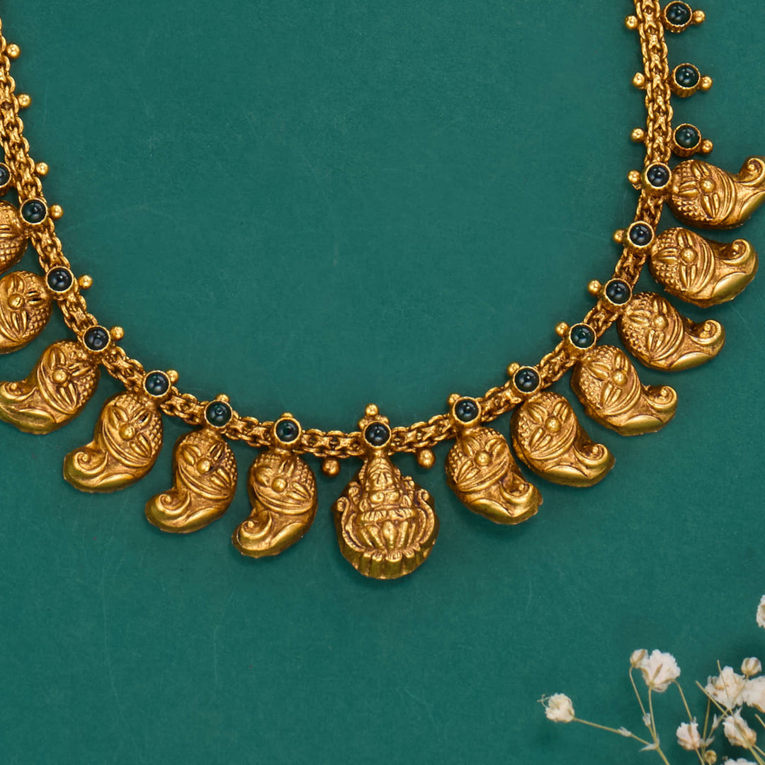 Pure 92.5 Silver, 24kt Gold Plated Aashmikha Nagas Short Necklace | SHOBITAM