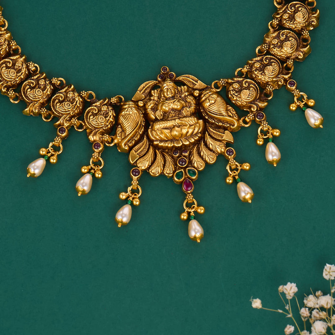 Pure 92.5 Silver, 24kt Gold Plated Nikitha Nagas Short Necklace | SHOBITAM