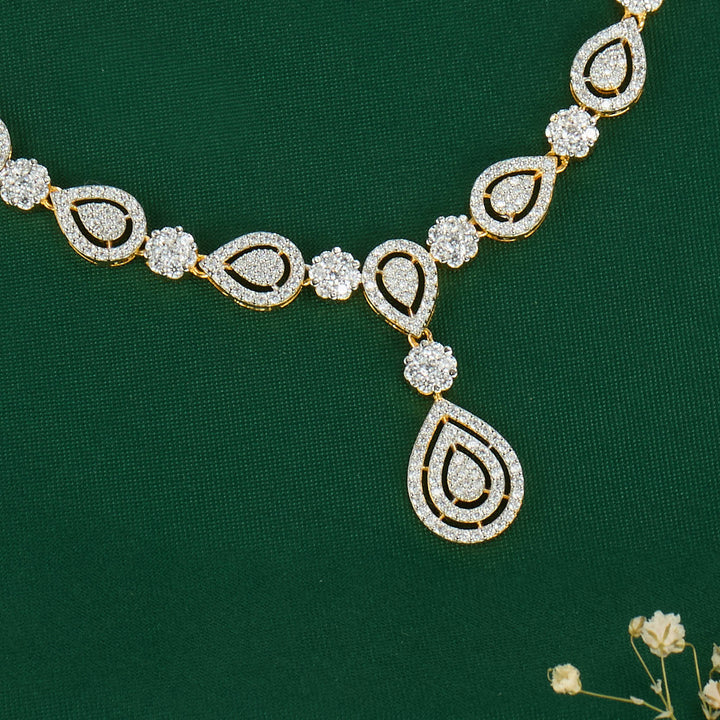 Pure 92.5 Silver Sparkle Short Necklace Set | SHOBITAM