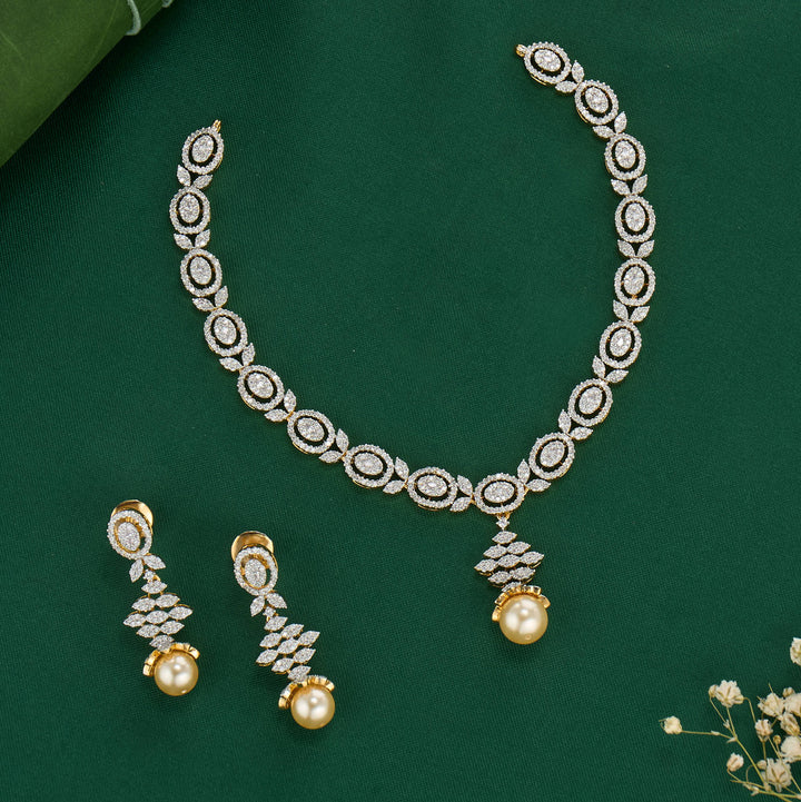 Pure 92.5 Silver Grandeur Short Necklace Set | SHOBITAM